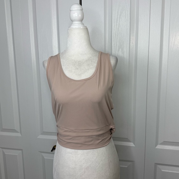 CALIA Wrap Tie Cropped Tank Top Beige Size Large Athleisure Workout - Picture 9 of 10